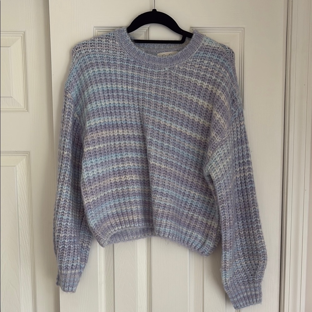 Jessica Simpson Purple and Blue Crew Neck Sweater